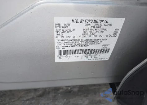 2019 Ford Edge Titanium from USA, damaged, VIN 2FMPK3K97KBC31707